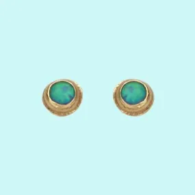 Israeli earrings set with opals - Gold earrings