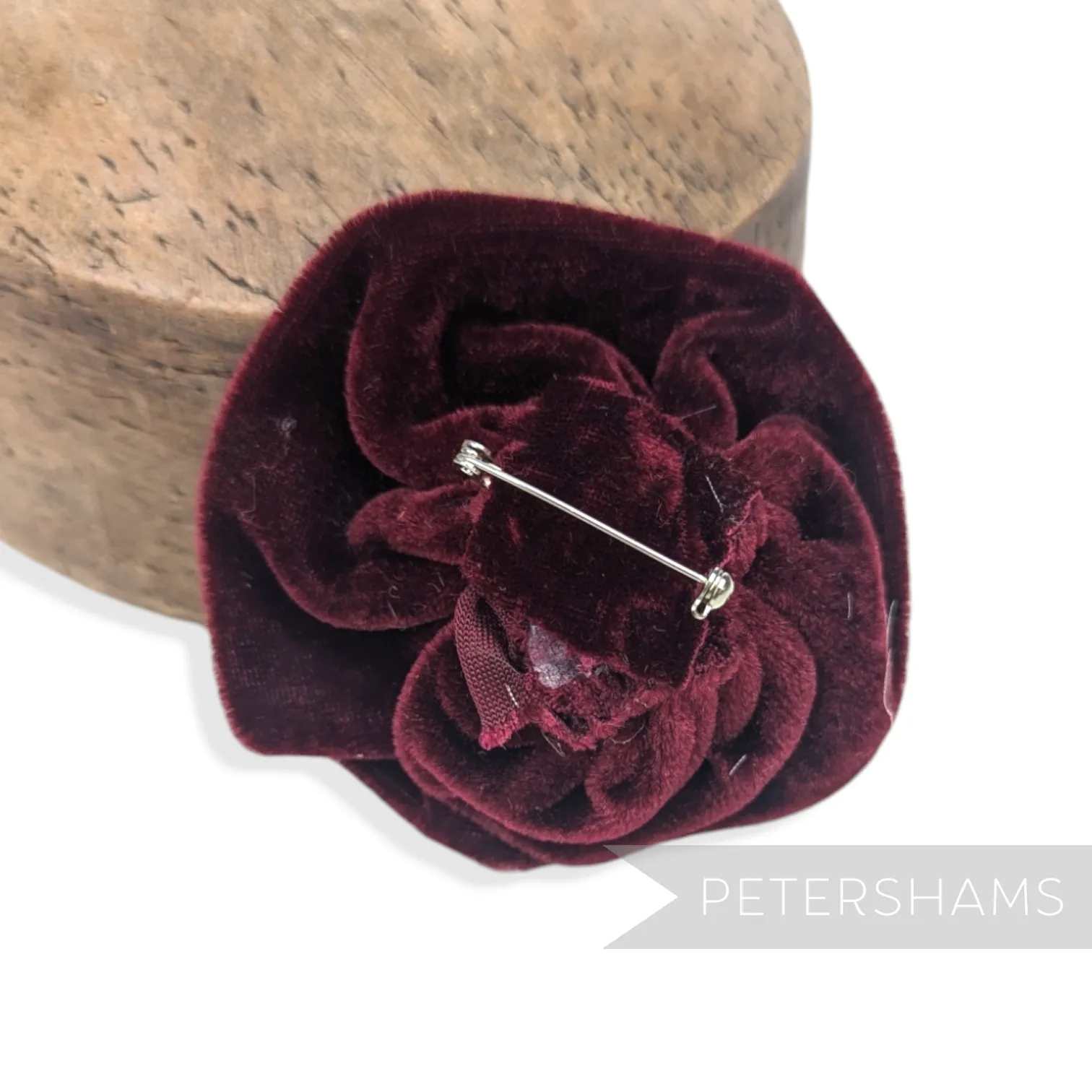 'Jane' Swirled Stretch Velvet Rose Brooch