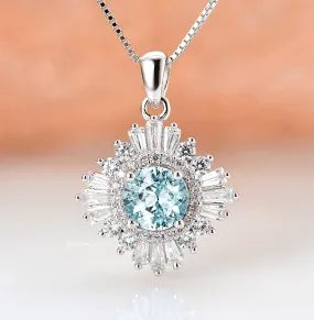 Joelle Aquamarine Necklace- Sterling Silver