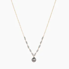 Jolanie Aquamarine Tahitian Pearl Necklace