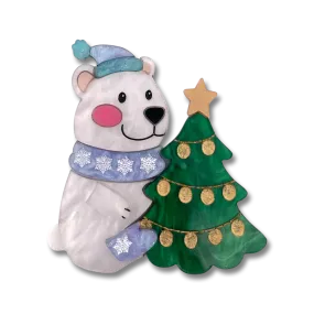 Joy the Polar Bear - brooch