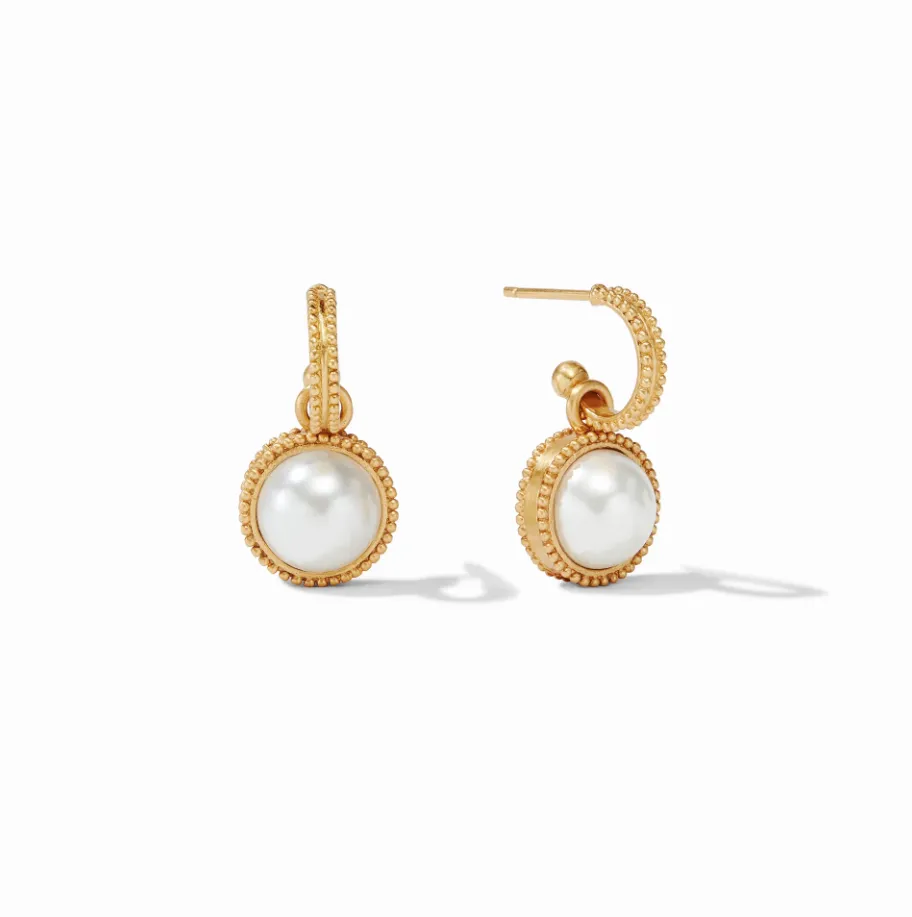 Julie Vos Fleur-de-Lis Hoop & Charm Earring