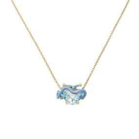 KAT NECKLACE IN BABY BLUE WITH AQUAMARINE