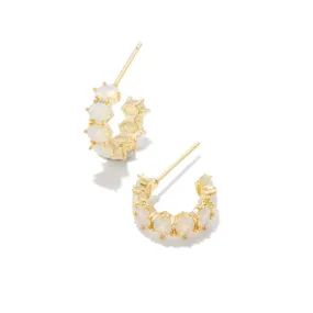 Kendra Scott | Cailin Gold Crystal Huggie Earrings in Champagne Opal Crystal