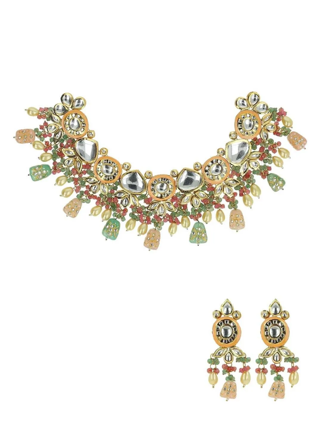 Kundan With Meena Design Necklace Set