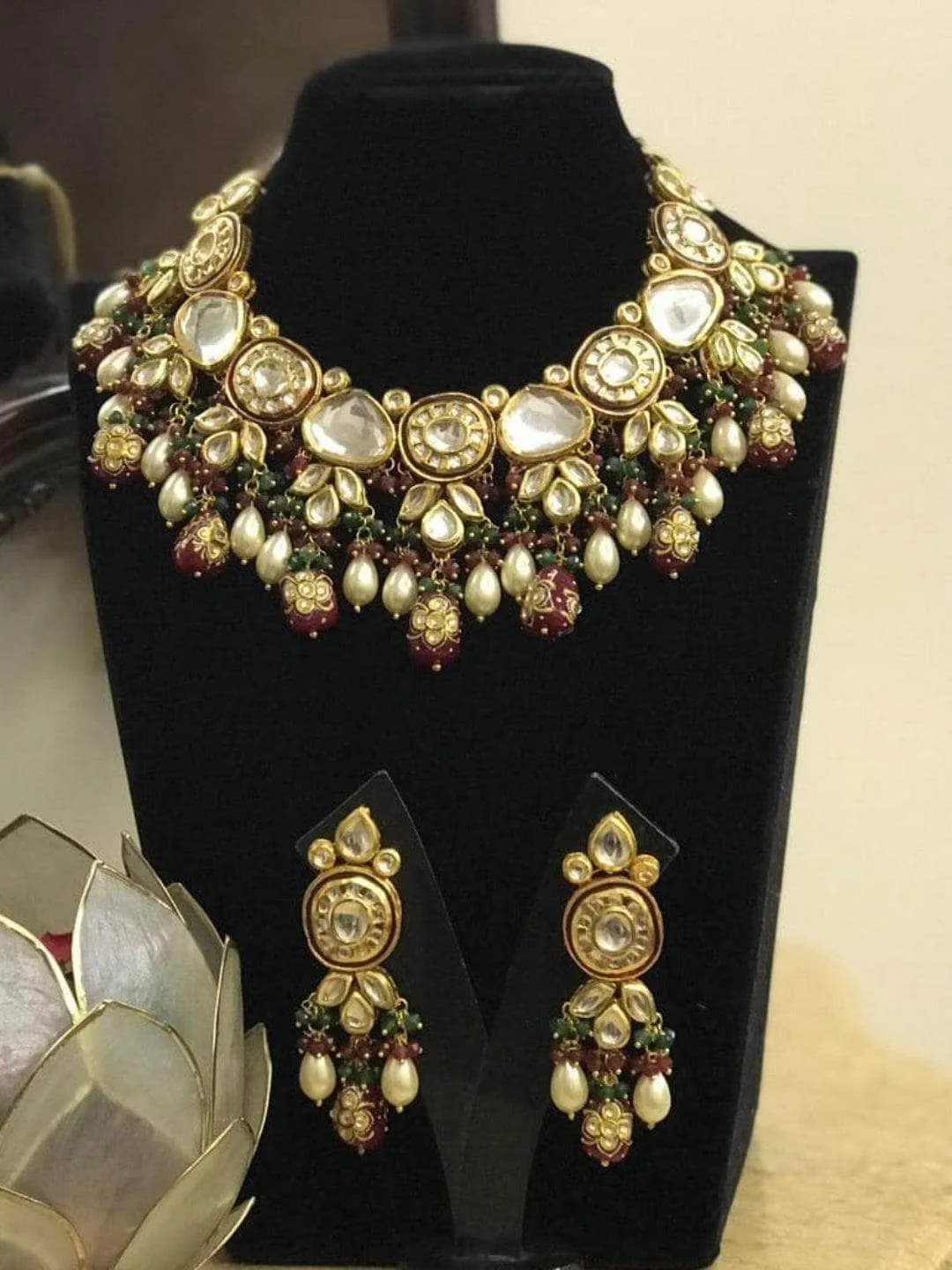 Kundan With Meena Design Necklace Set