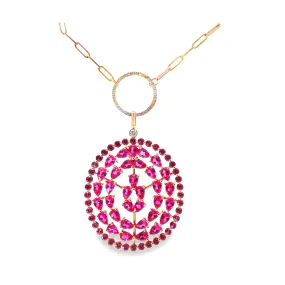 Lab Grown Pink Sapphire Pendant Necklace