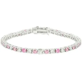 Lace Pink Cubic Zirconia Tennis Bracelet