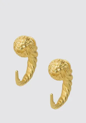 Lion Earrings In Gold