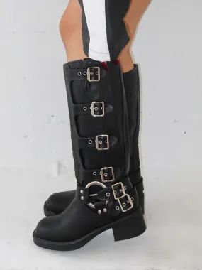 Lizbeth Buckle Boots (Black)