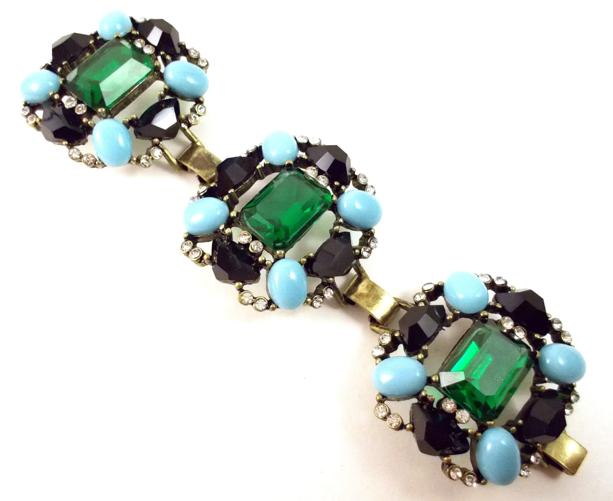 Luxe Turquoise & Emerald Statement Bracelet