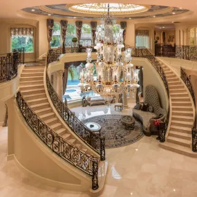 Luxury Empire Multi-tiered Crystal Chandelier for Staircase/Foyer/Villa/Hotel