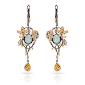 Malina Opal Earrings in Sterling Silver