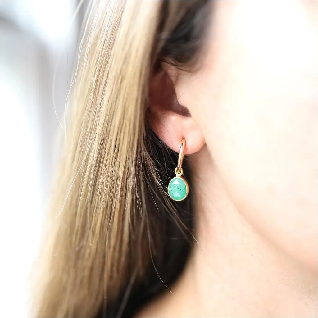 Manhattan Gold & Chrysoprase Interchangeable Gemstone Earrings