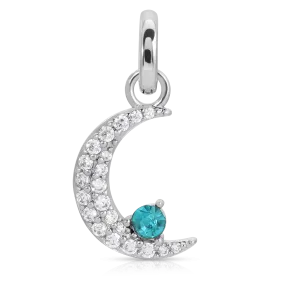 March Aquamarine Birthstone Charm - Moon (Rewards Store)