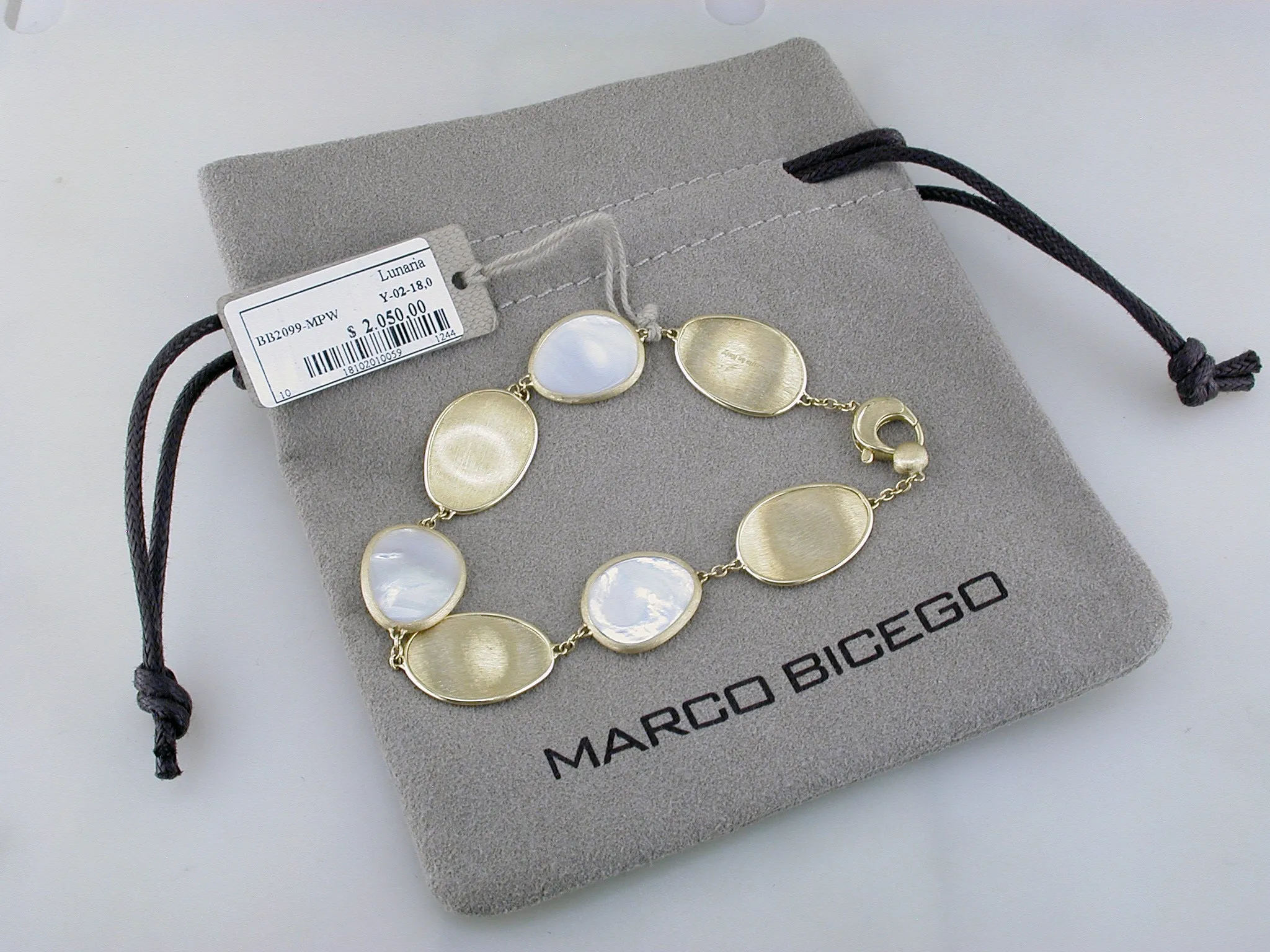 Marco Bicego White Mother of Pearl Lunaria Bracelet BB2099 MPW