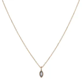 Marquise Green Sapphire Wisp Necklace (ready to ship option)*