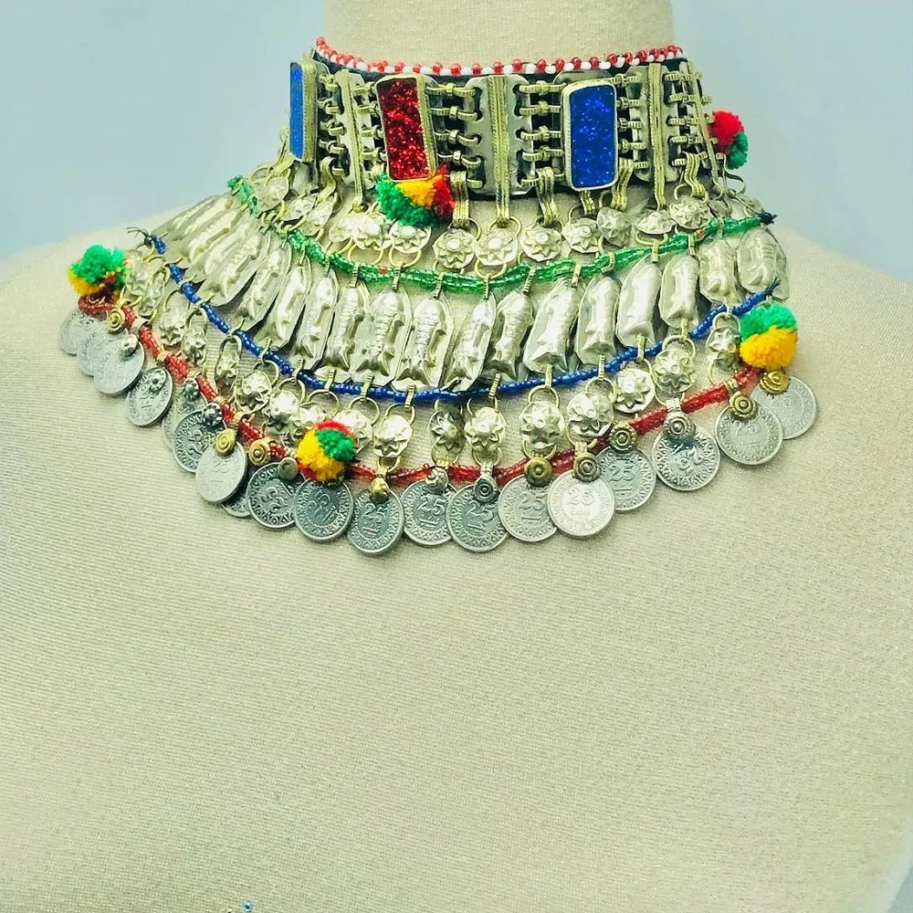 Massive Tribal Fish Ethnic Multicolor Choker