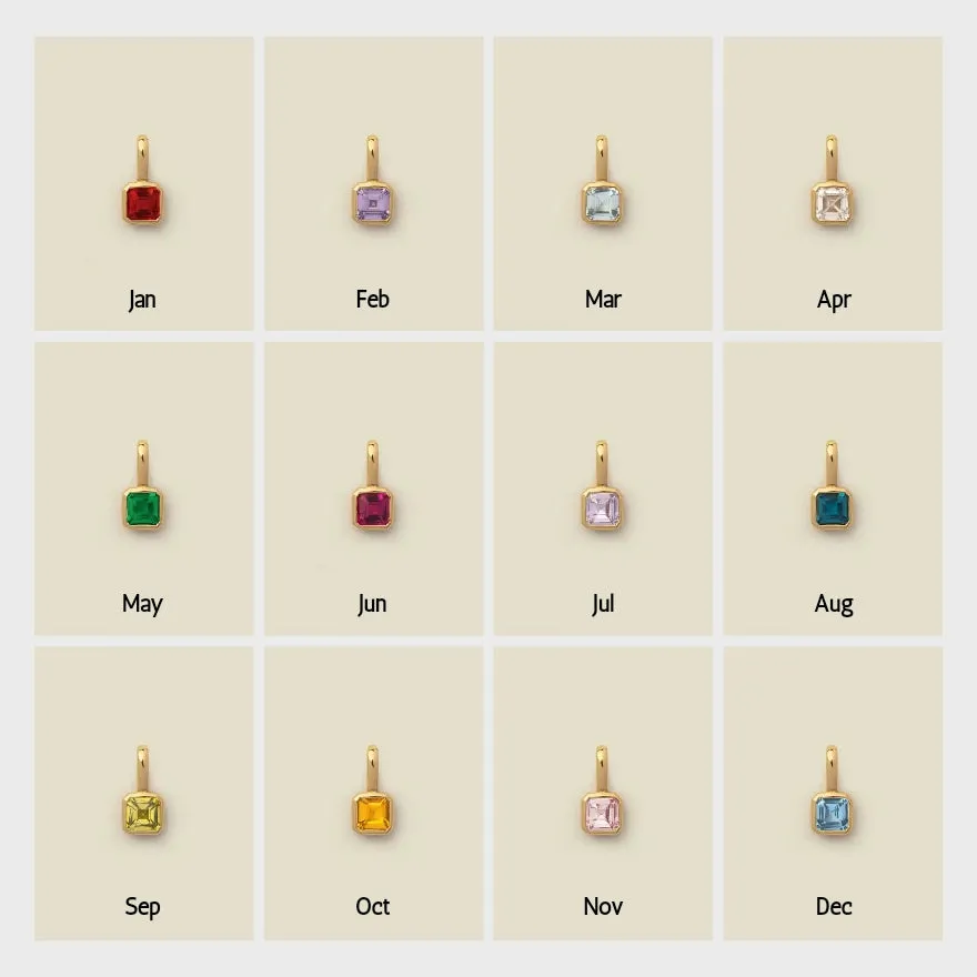 MCLuxe - Personalised Birthstone Necklace with One Charm _ O Chain