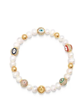 Men's Evil Eye Pearl Bracelet