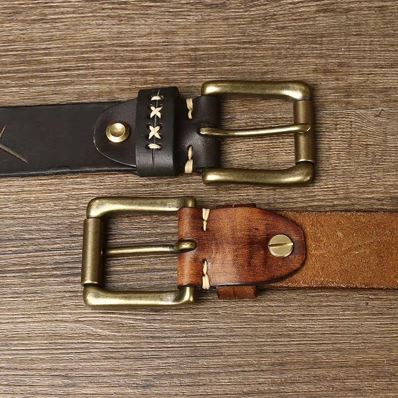 Men's Vintage Fancy Carving Leather Belt