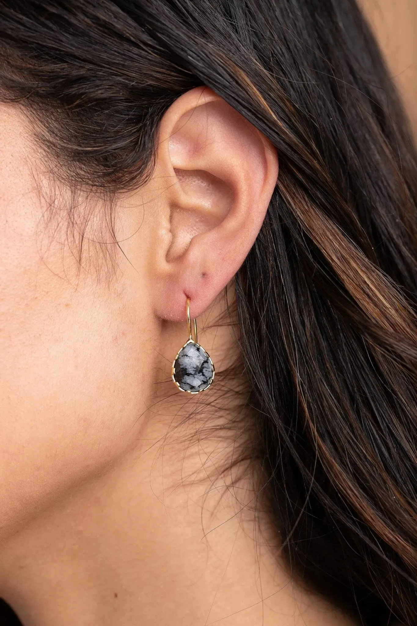 Midnight Agate Stone Earrings