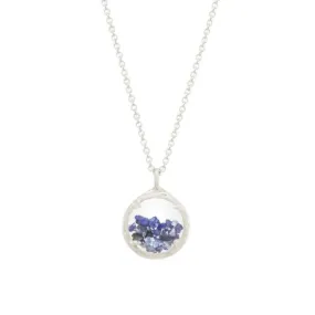 Mini Sapphire Shaker Silver Necklace