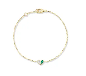 Mini Sweetheart Bracelet Diamond & Emerald