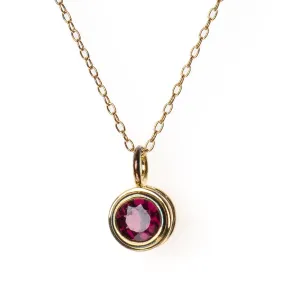 Minimalist Garnet Charm Necklace