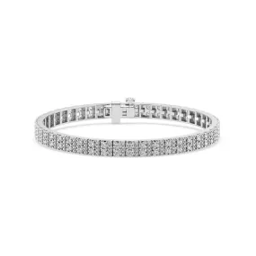 Mirage Multi Row Bracelet with 1.00ct of Laboratory Grown Diamonds in Sterling Silver and Platinum