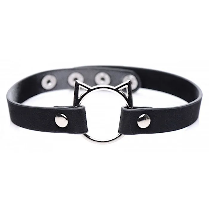 MS ''Kinky Kitty'' Slim Choker Collar -Blk