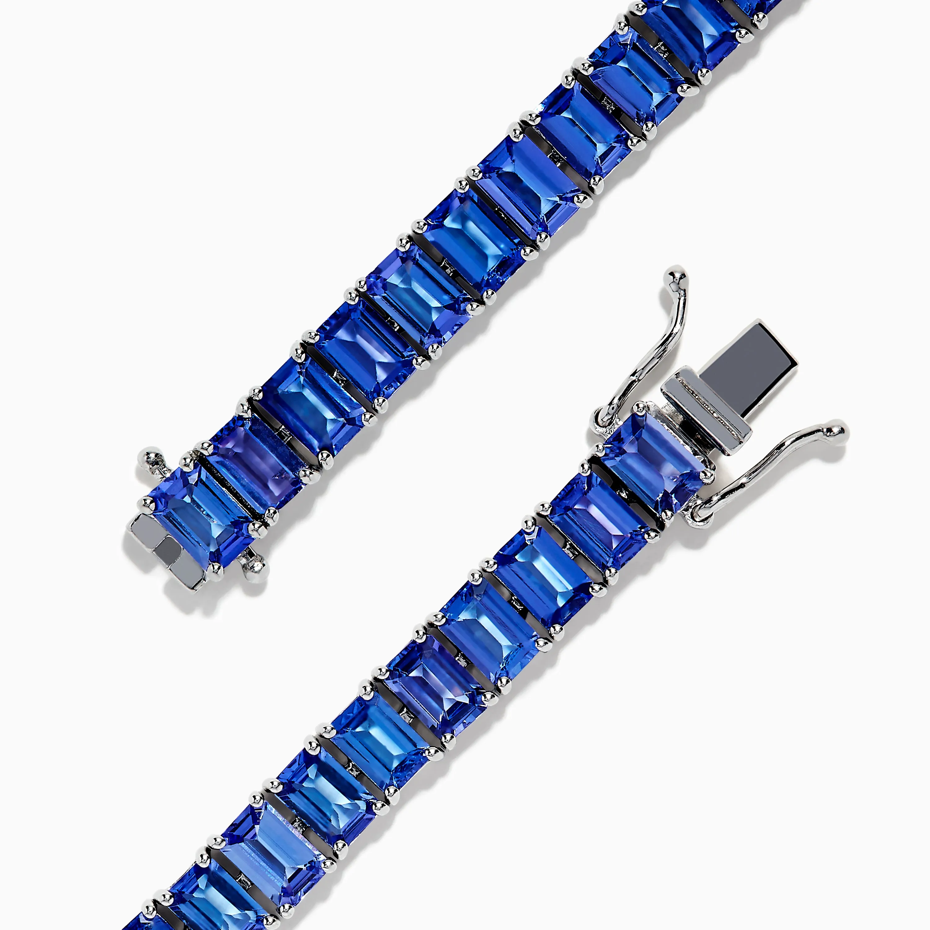 Nahla Siri Sterling Silver Emerald Cut Tanzanite Bracelet