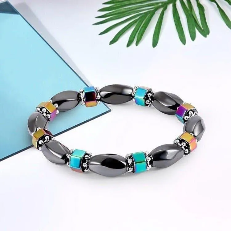 Nature Magnetic Therapy Black Stone Blue Cat Eye Beaded Hematite beads Bracelet biomagnetismo Health Care Weight Loss Bracelet