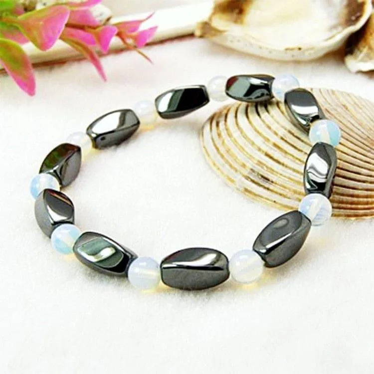 Nature Magnetic Therapy Black Stone Blue Cat Eye Beaded Hematite beads Bracelet biomagnetismo Health Care Weight Loss Bracelet