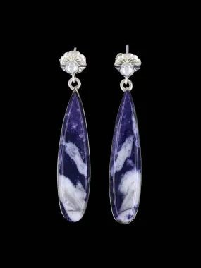 Navajo Morado Opal Post Dangle Earrings