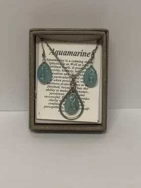 Necklace and Earring Set - Aquamarine