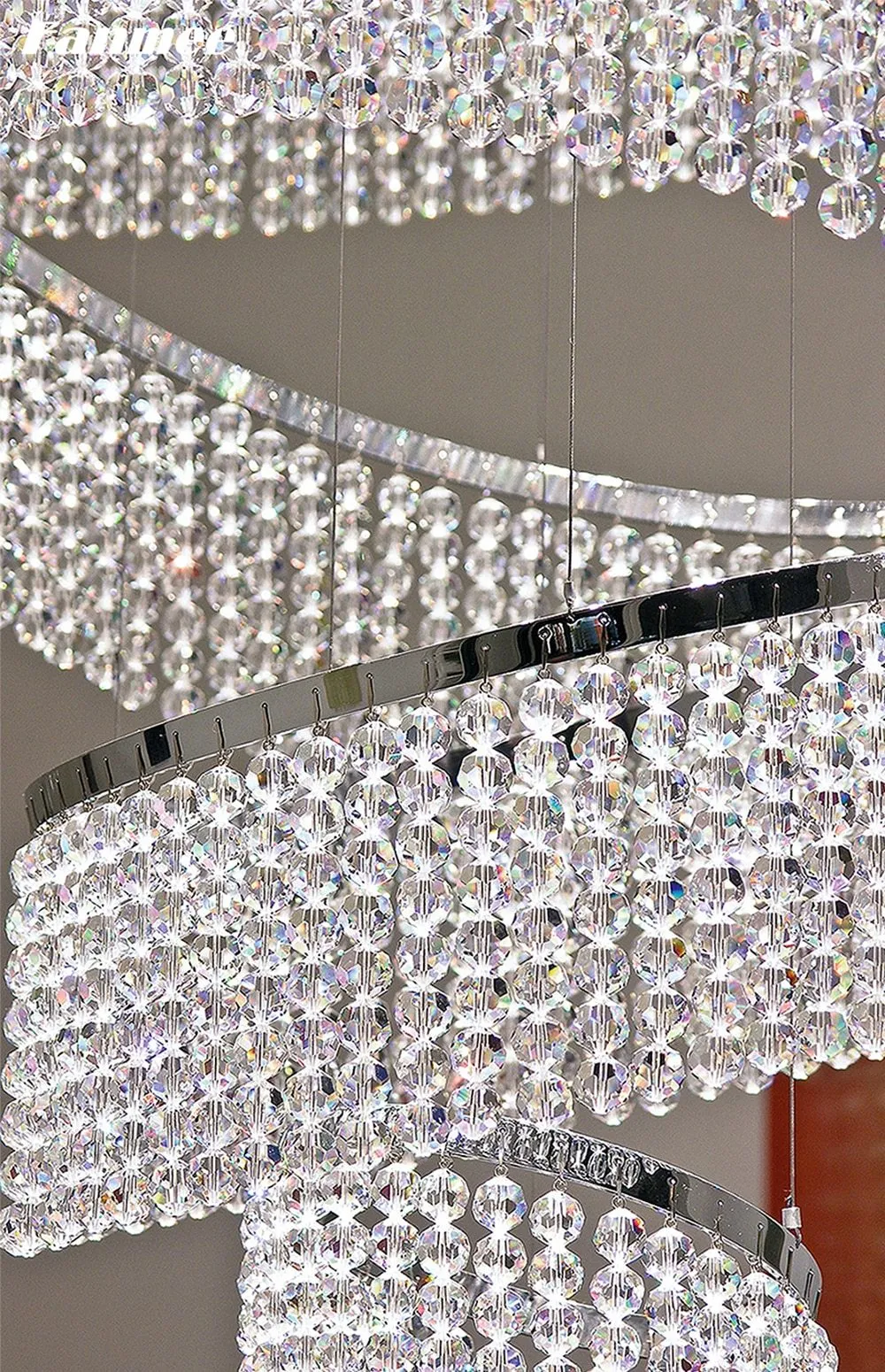 Neo-Baroque Crystal Rings Chandelier