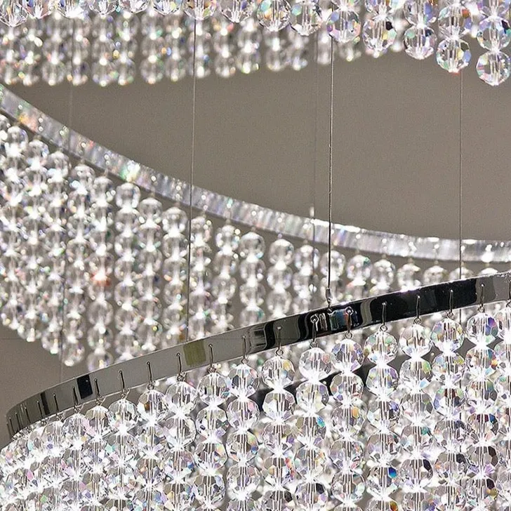 Neo-Baroque Crystal Rings Chandelier