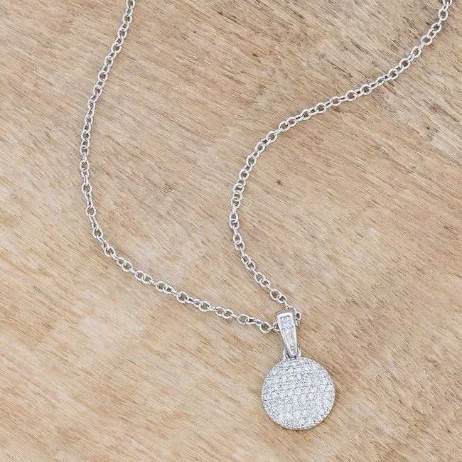 Olva Elegant CZ Disk Fashion Pendant