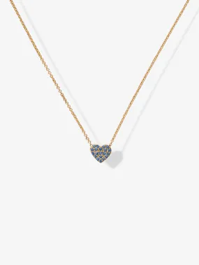 One Sapphire Heart Necklace