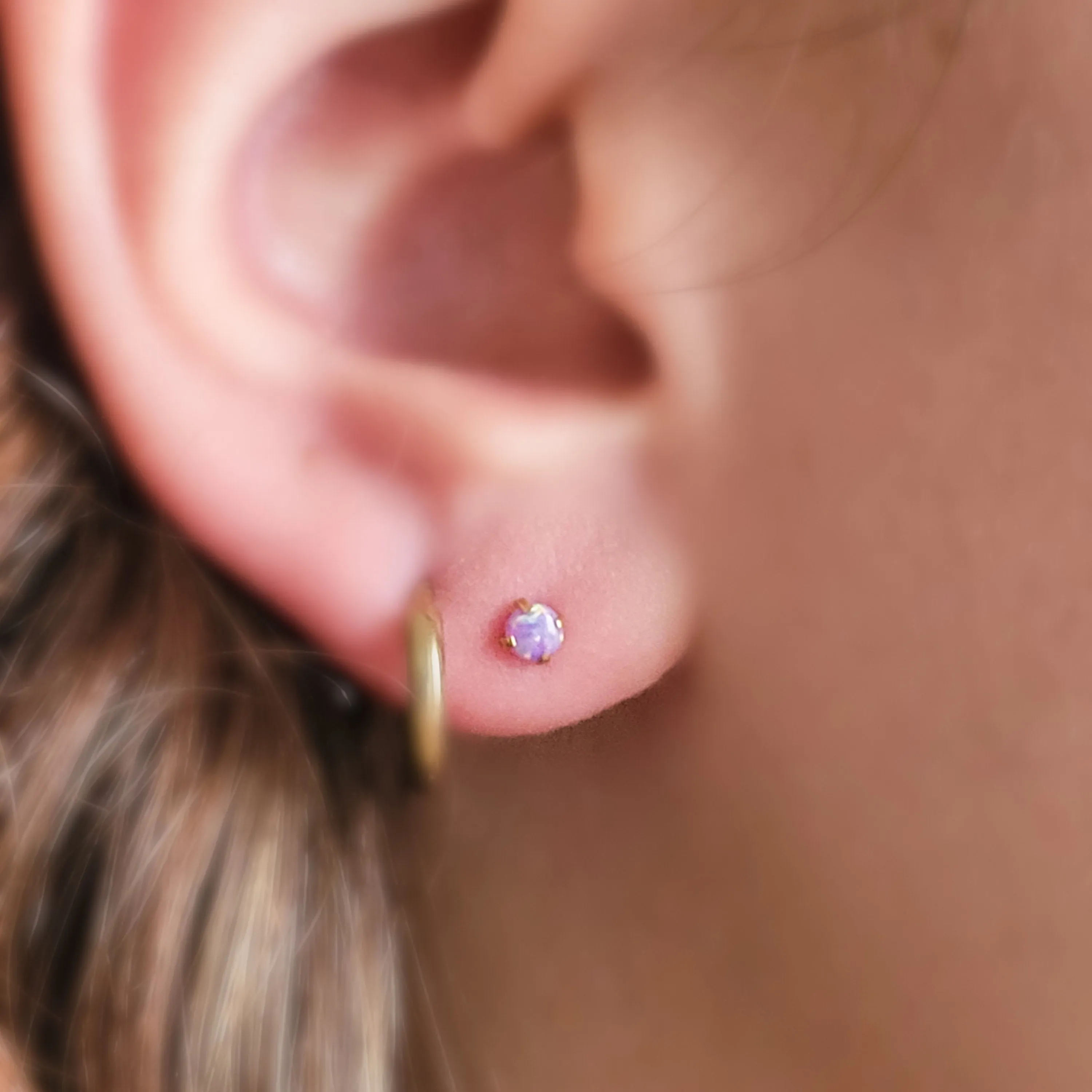 Opal Flat Back Studs