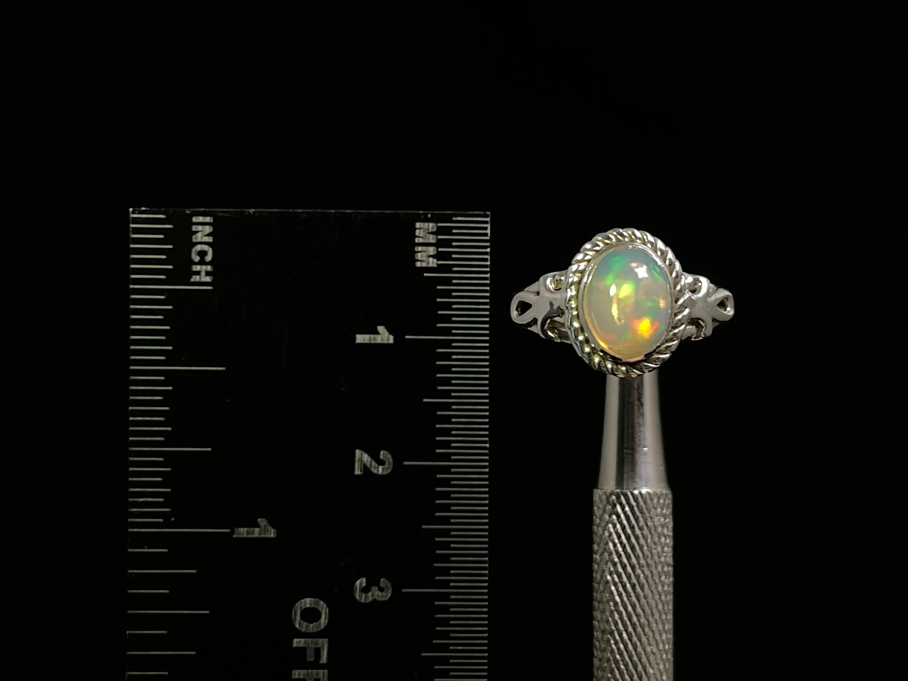 OPAL RING - Sterling Silver, Size 6 - Ethiopian Opal Rings for Women, Bridal Jewelry, Welo Opal, 49226