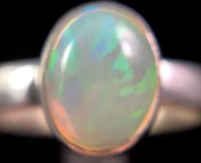 OPAL RING - Sterling Silver, Size 7 - Dainty Opal Ring, Opal Jewelry, Welo Opal, 49283