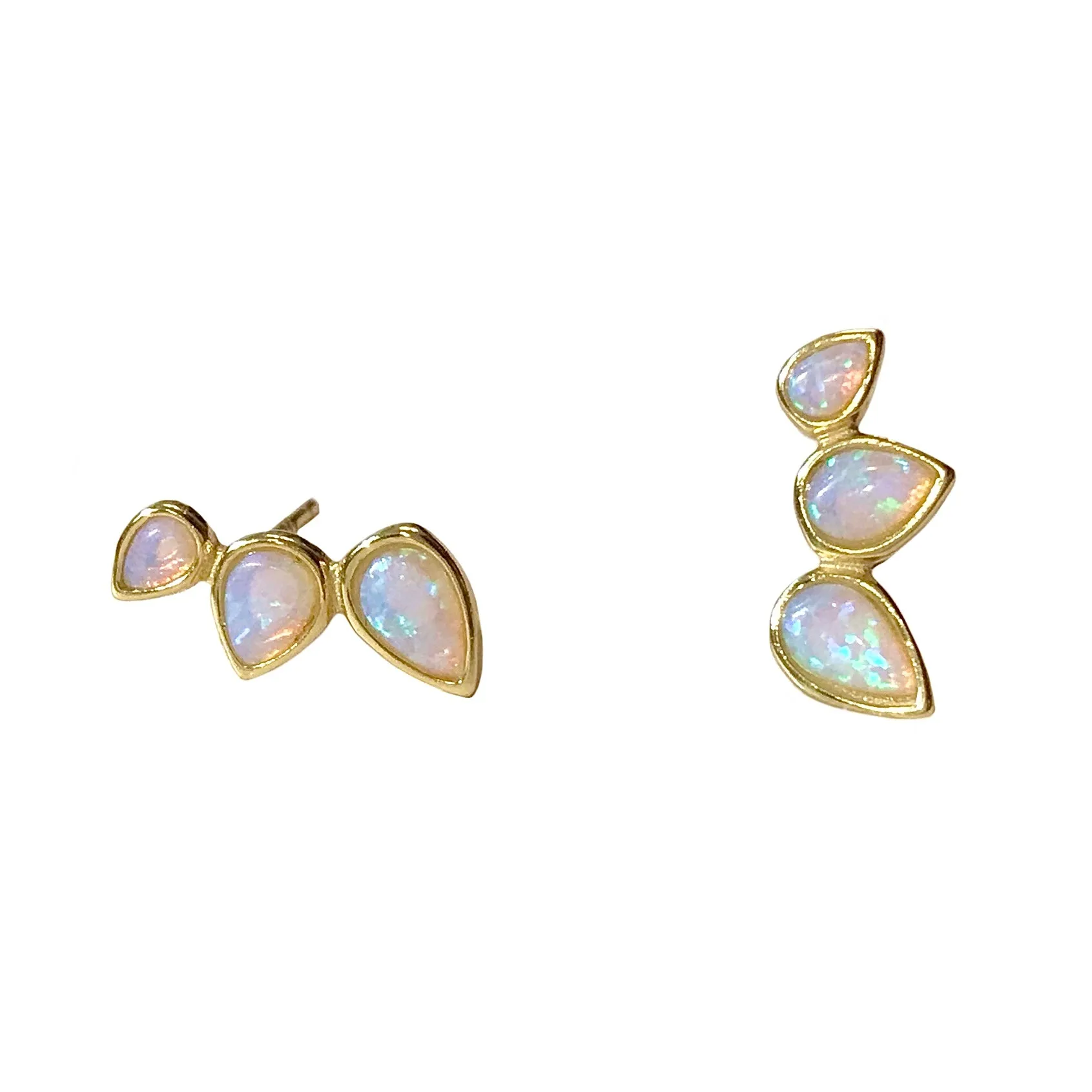 Opaline Blue Opal Teardrop Crawler Studs