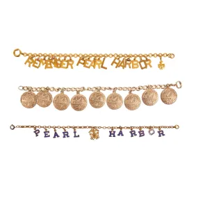 Original U.S. WWII “Remember Pearl Harbor” Charm Bracelet Set - 3 Items