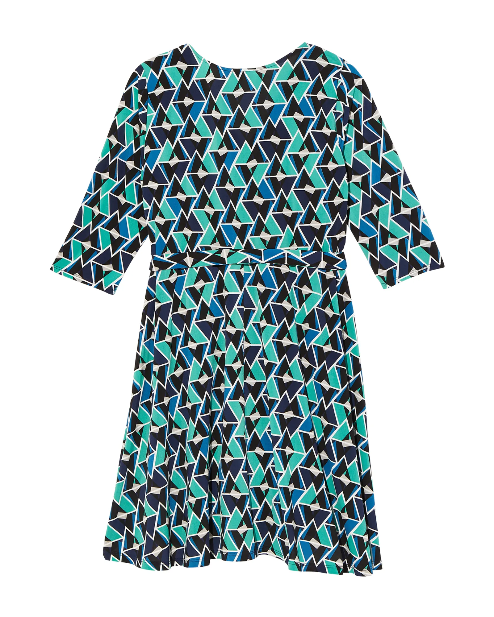 Orlando Faux Wrap Dress | Black / Teal