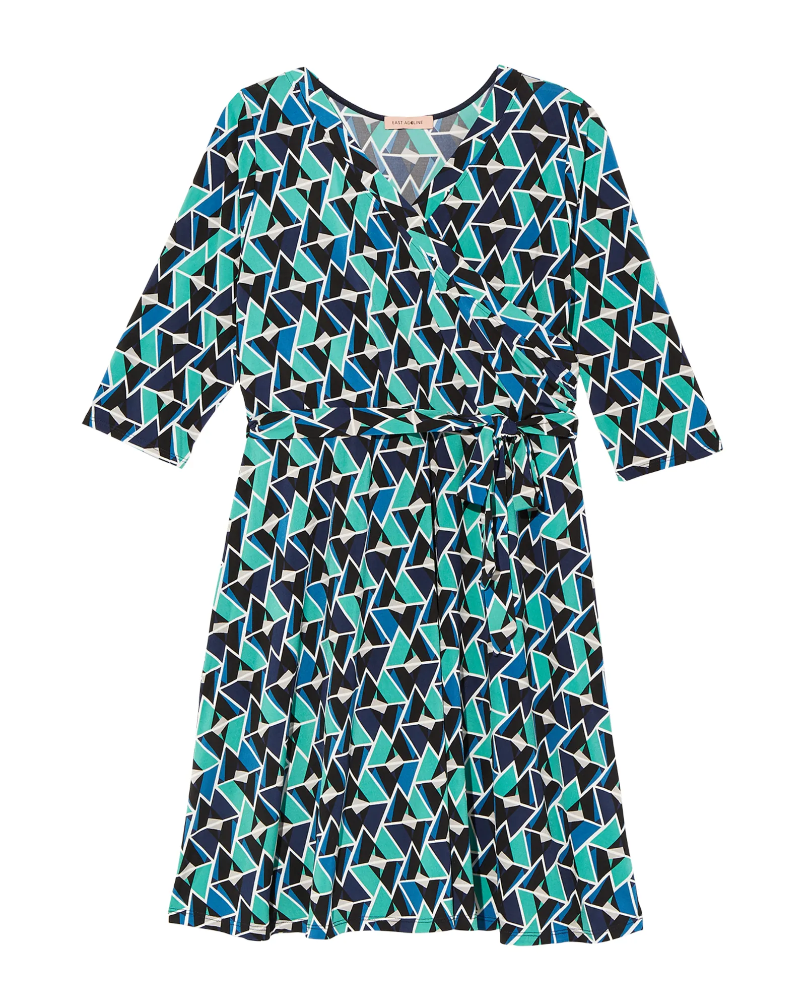 Orlando Faux Wrap Dress | Black / Teal