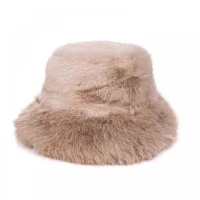 Park Lane Faux Fur Bucket Hat Cappuccino