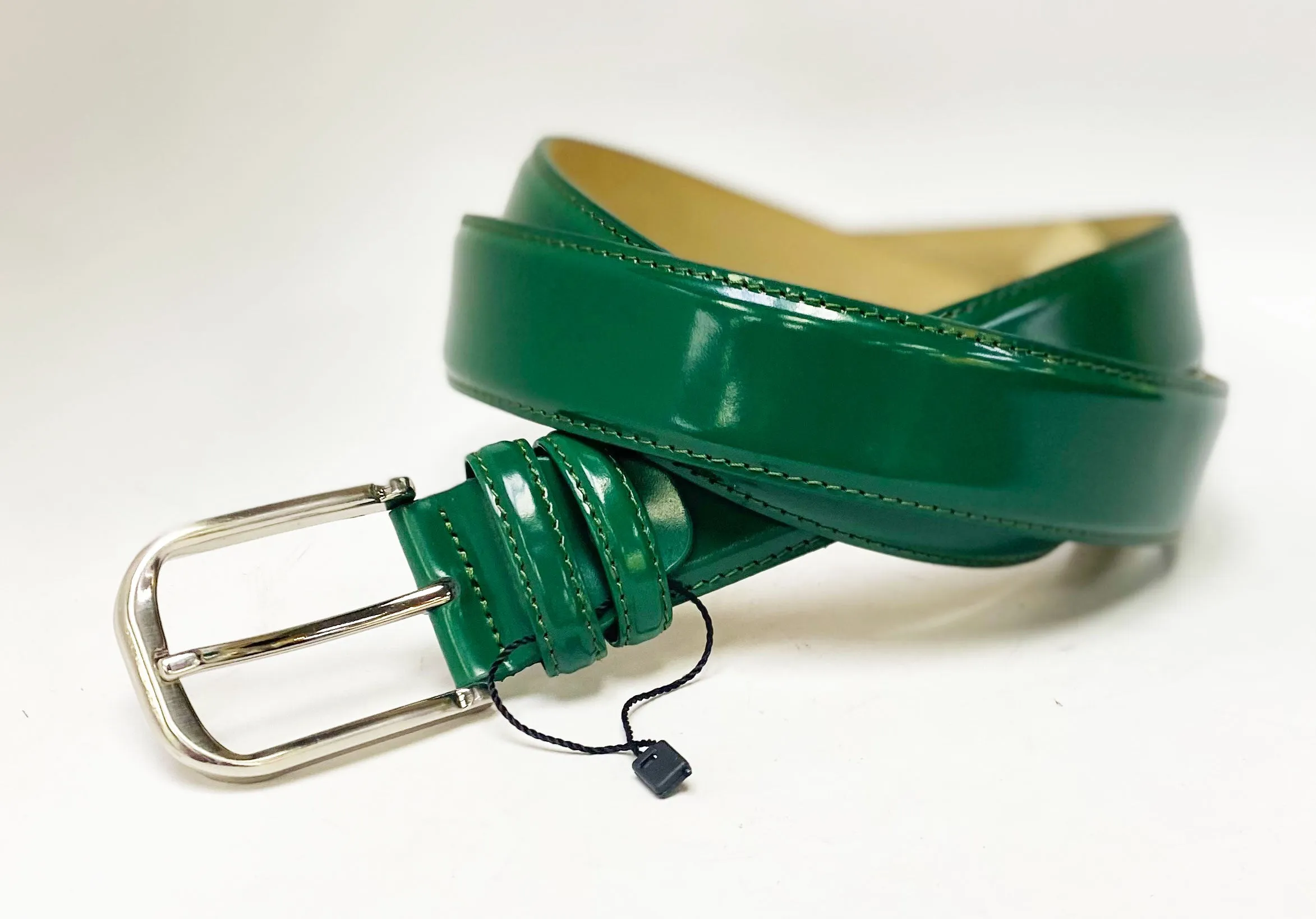 Patent Leather Belt Green