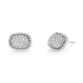 Pave Cushion Diamond Earrings